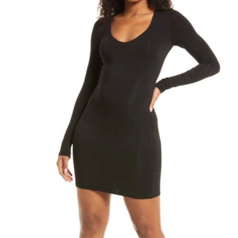 Naked Wardrobe Empire Seam Long Sleeve Dress